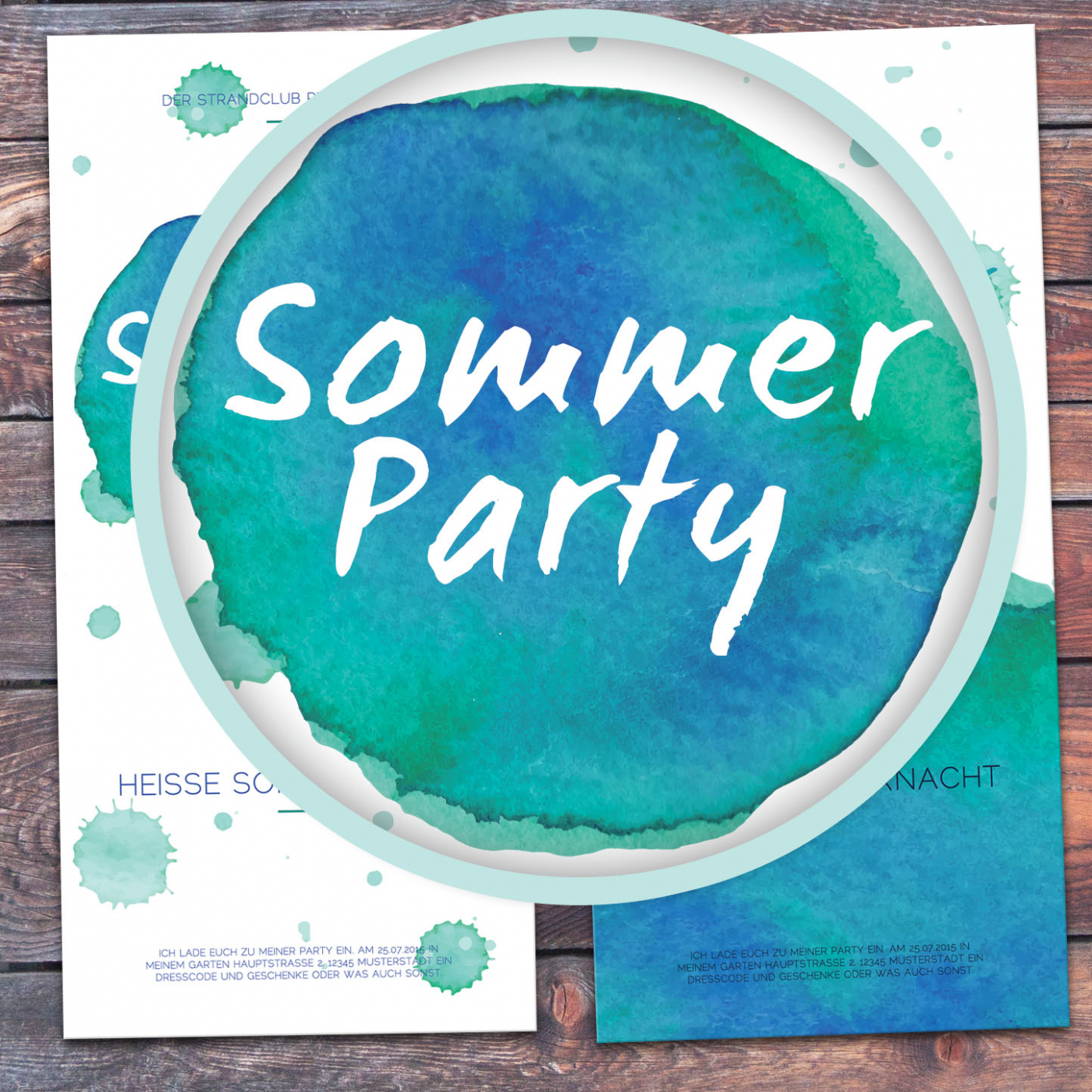 Einladungskarte Sommerparty - eigenbauDESIGN - eigenbauDESIGN Manufaktur