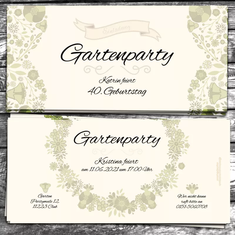 Einladungskarte Gartenparty