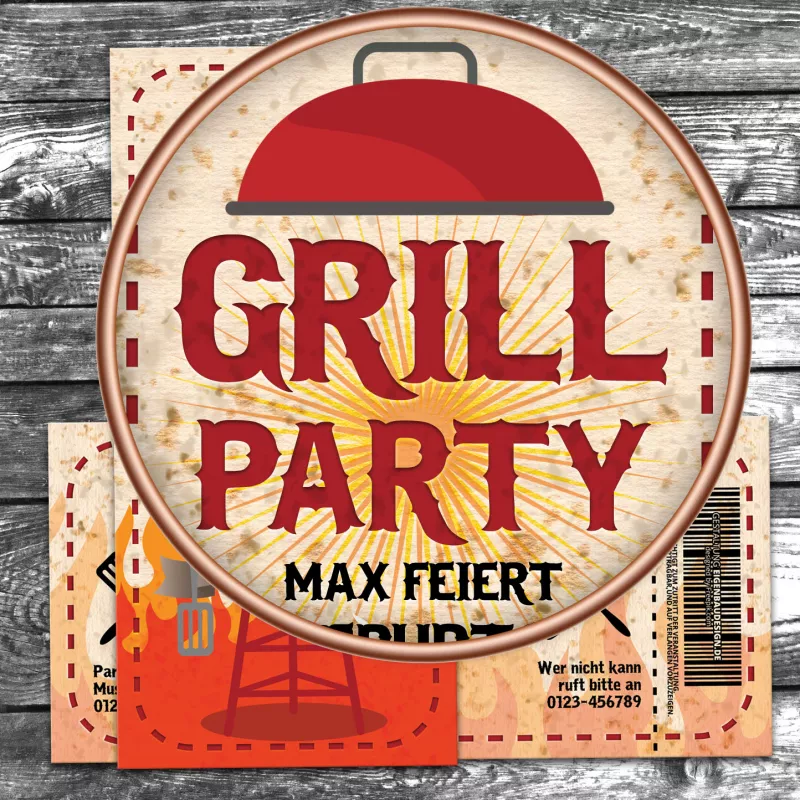 Einladungskarte Grill BBQ Garten