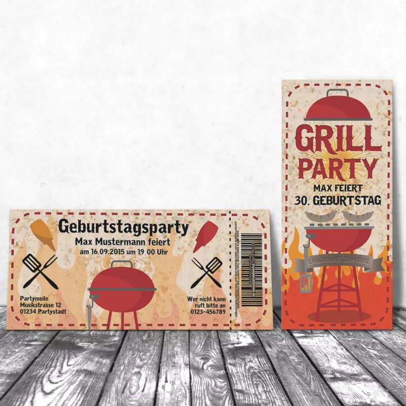 Einladungskarte Grill BBQ Garten