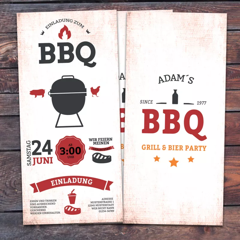 Einladungskarte BBQ GrillParty