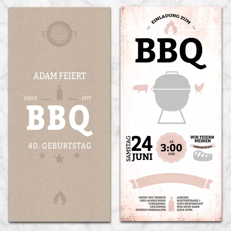 Einladungskarte BBQ GrillParty