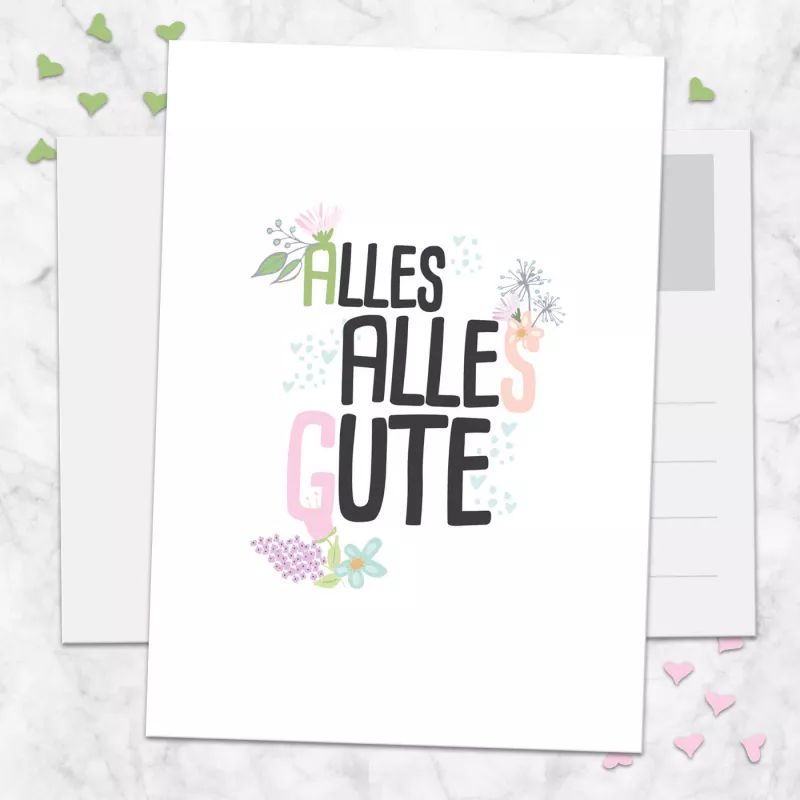 Postkarte Alles Alles Gute