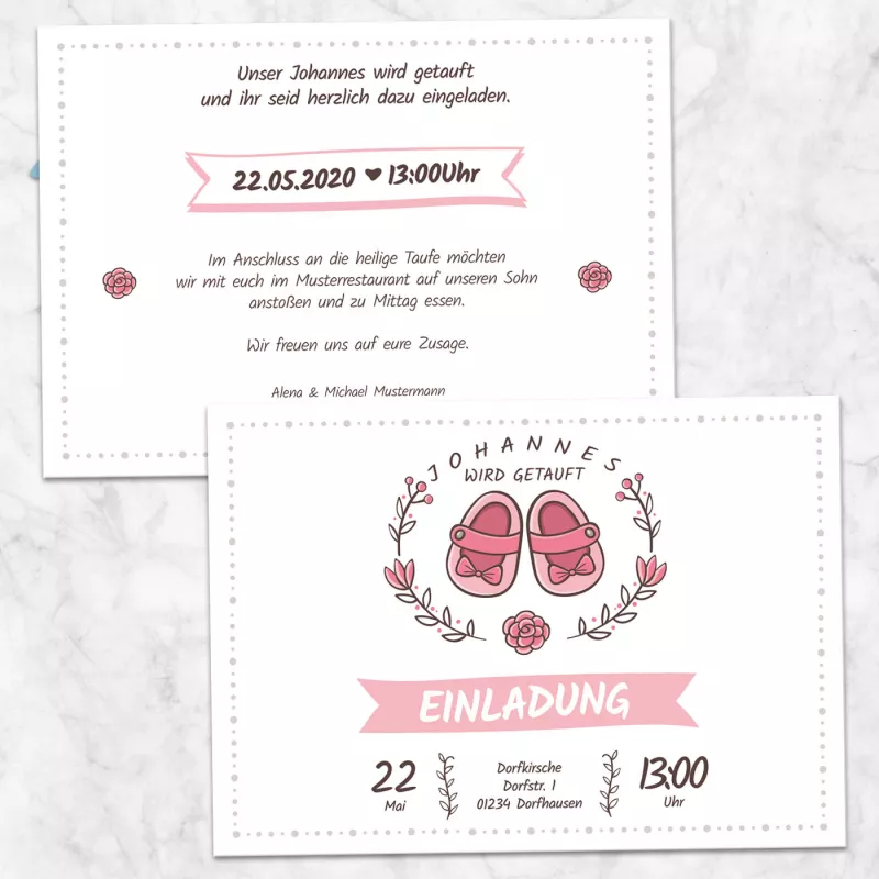 Einladung Taufe Schhchen