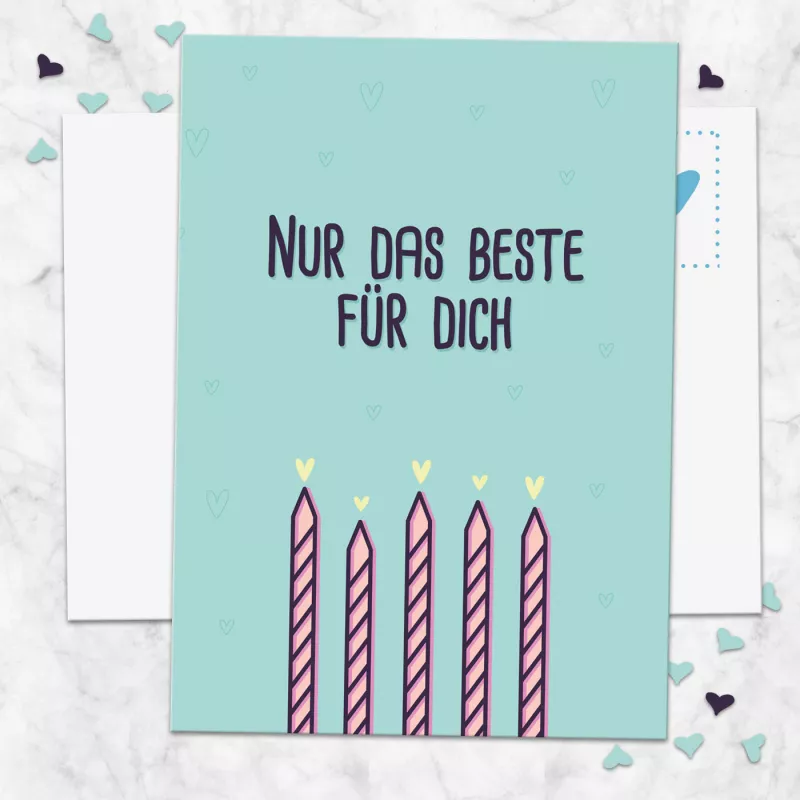 Postkarte Nur das Beste fr dich