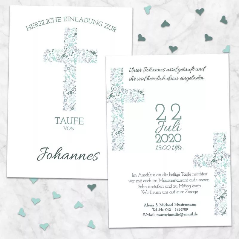 Einladung Taufe Kreuz