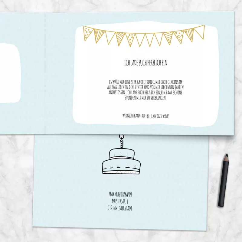 Einladungskarte Klappkarte Geburtstag