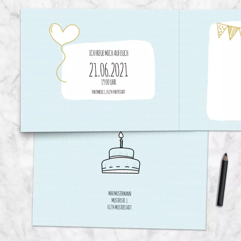 Einladungskarte Klappkarte Geburtstag