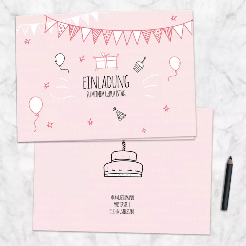 Einladungskarte Klappkarte Geburtstag