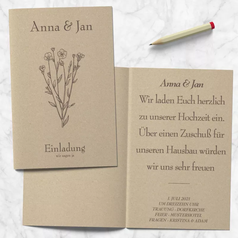 Einladungskarte floral
