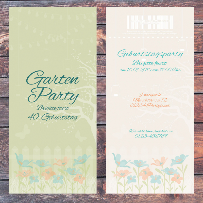 Einladungskarte Gartenfeier