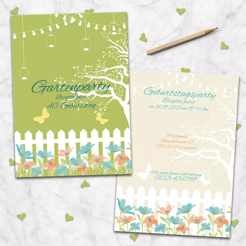 Einladungskarte Gartenfeier