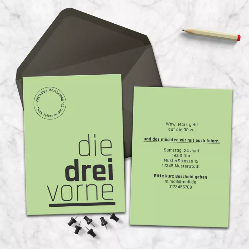 Einladungskarte runder Geburtstag