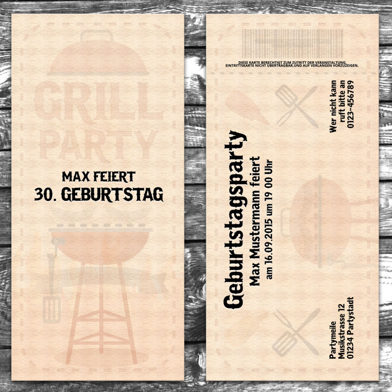 Einladungskarte Grill BBQ Garten