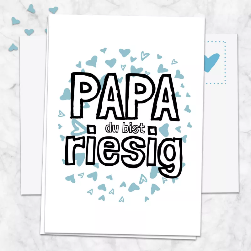 Postkarte Papa du bist riesig