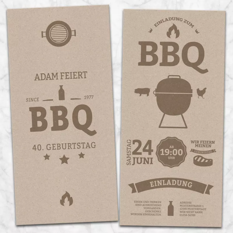 Einladungskarte BBQ GrillParty