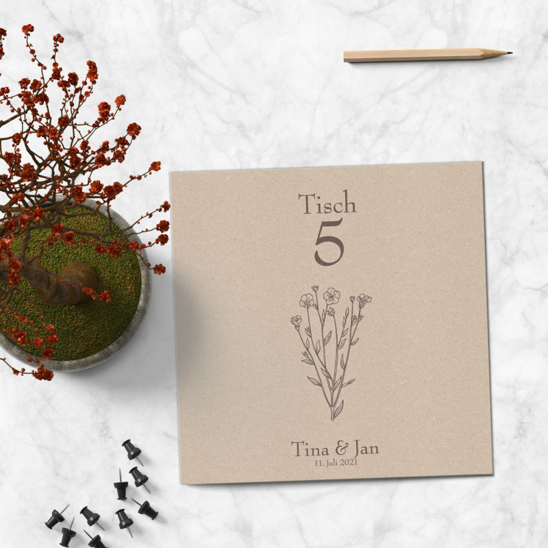 Tischkarte floral