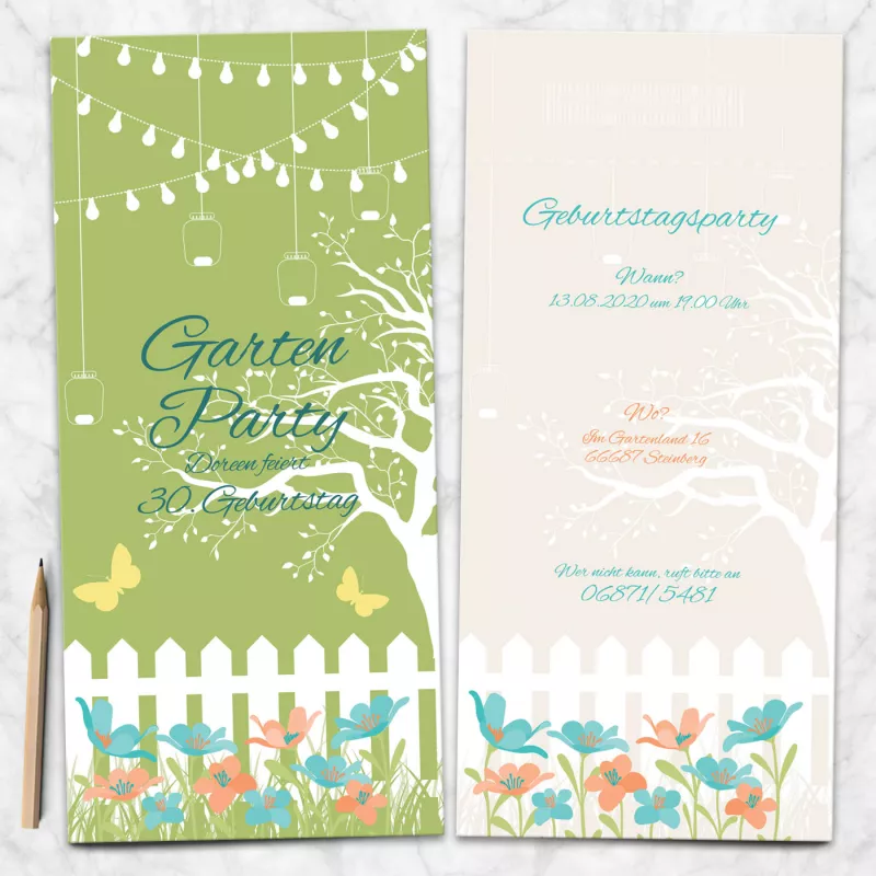 Einladungskarte Gartenfeier