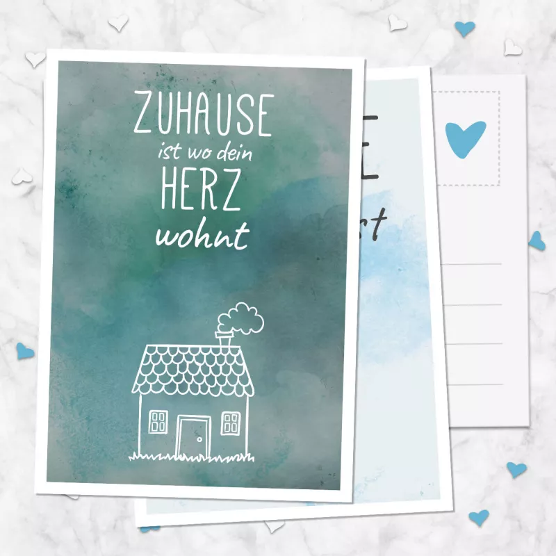 Postkarte Zuhause ist wo du bist